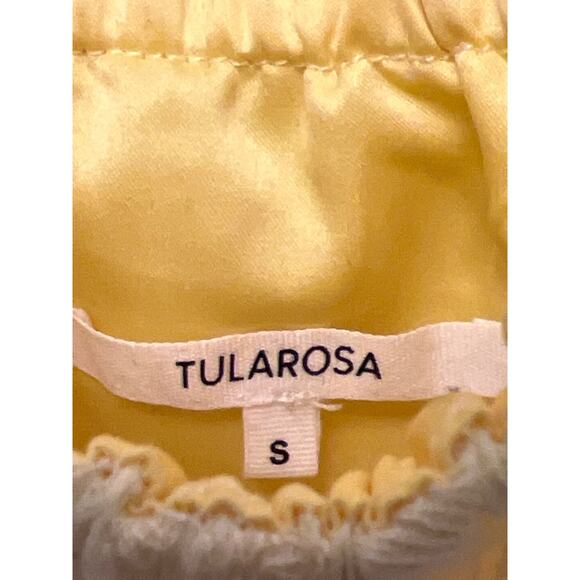 Tularosa Women’s Off The Shoulder Ida Ruffle Hem Floral Romper Size S Yellow - Picture 4 of 5